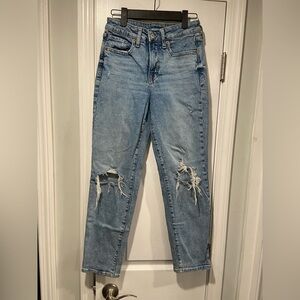 Old Navy Size 0 Distressed High Waist OG Straight Cotton Denim Jeans